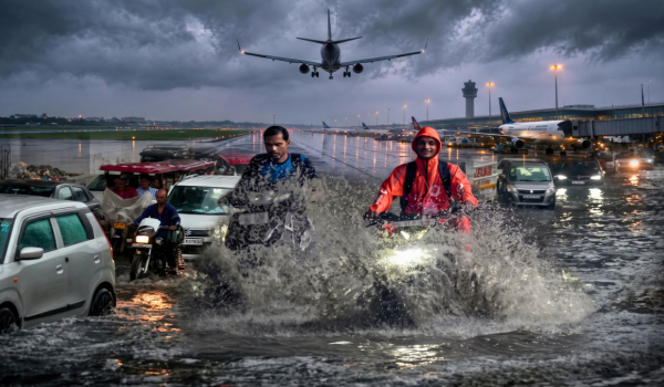 ভারী বৃষ্টিতে বিপর্যস্ত দিল্লি, বিমানবন্দরে জল; নয়ডা-গাজিয়াবাদেও প্রবল বর্ষণের পূর্বাভাস Images 10000 05