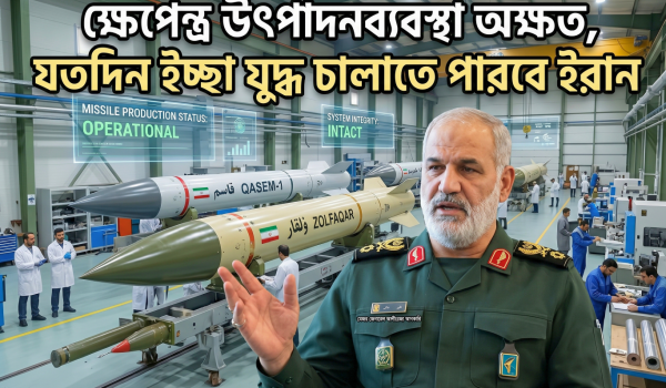 ইরানের ক্ষেপণাস্ত্র উৎপাদন ব্যবস্থা অক্ষত, দীর্ঘ যুদ্ধের সক্ষমতার দাবি Imeges 10000 02
